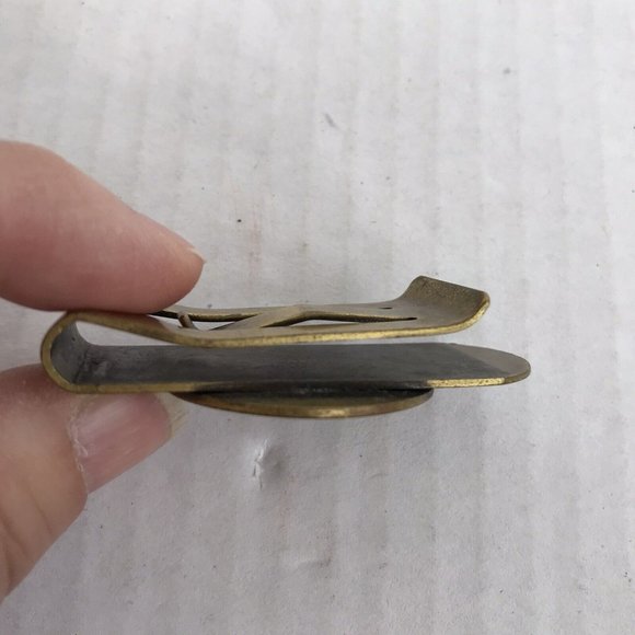 Vintage Skoal Money Clip Dip Chewing Tobacco Brass Western Cowboy Metal - Picture 3 of 4